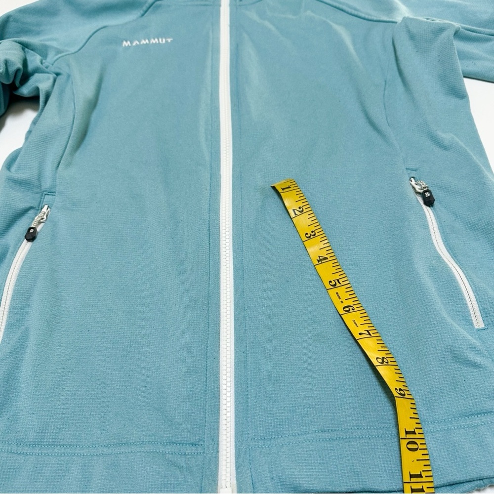 Mammut Women’s Calispell Fleece Hooded Jacket Light Pacific Melange Aqua UPF 50+ - Picture 14 of 14